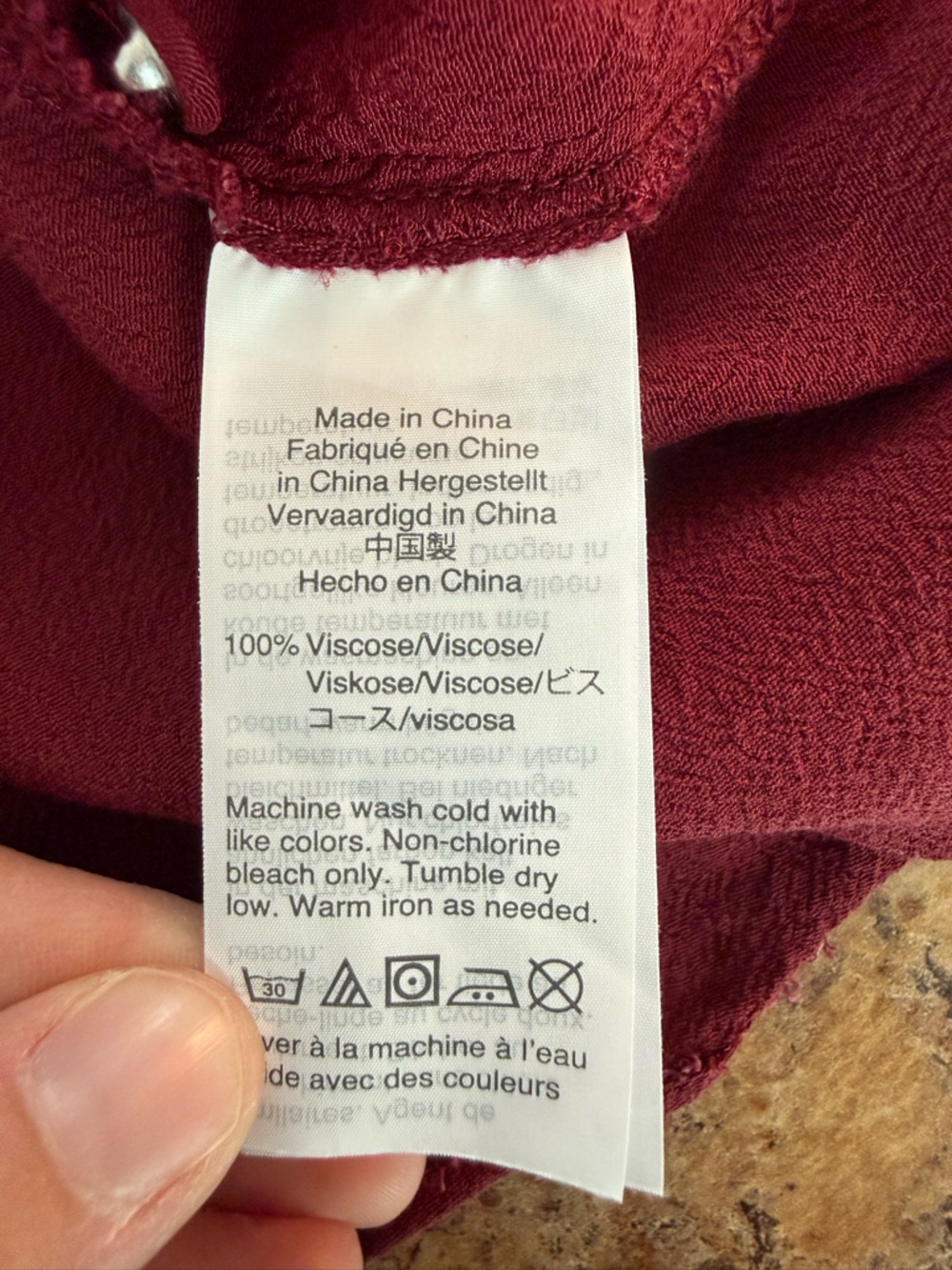 Madewell Burgundy Ruffle Strap Button-Down Cami Blouse Size 14 - Picture 5 of 7